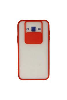 Evimdeyokyok Samsung Galaxy J7 Kılıf Palm Buzlu Kamera Sürgülü Silikon - Kırmızı