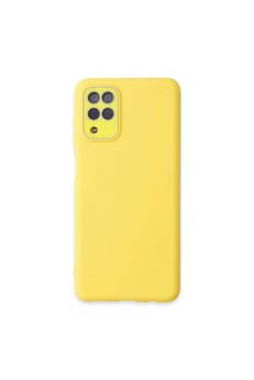 Evimdeyokyok Samsung Galaxy A22 Kılıf Lansman Glass Kapak - Sarı