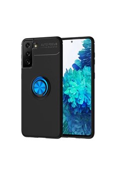 Evimdeyokyok Samsung Galaxy S21 Plus Kılıf Range Yüzüklü Silikon - Siyah-Mavi