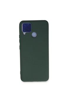 Evimdeyokyok Realme C15 Kılıf Nano İçi Kadife Silikon - Koyu Yeşil