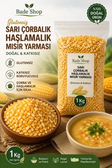 Bade Shop Glutensiz Sarı Çorbalık Ve Haşlamalık Mısır Yarması 1 Kg – Doğal & Katkısız