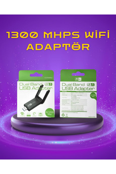 Eco Lounge Yüksek Hızlı 1200 Mbps Çift Bant Usb Wifi Adaptör – Güçlü Sinyal, Geniş Uyumluluk