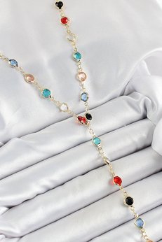 Clariss Pirinç Asorti Model Gold Renk Zirkon Taşlı Y Kolye