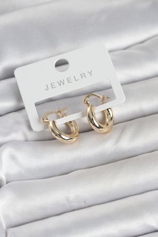 Evimdeyokyok Gold Renk Pirinç Halka 15 Mm Kadın Küpe Tj-Bkp11763