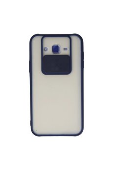 Evimdeyokyok Samsung Galaxy J7 Kılıf Palm Buzlu Kamera Sürgülü Silikon - Lacivert