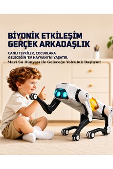 mavi su dünyası AI Robot Köpek | Uzaktan Kumandalı ve Mobil Kontrollü Şarjlı Yapay Zekalı Robot Köpek | Sesle Kontrol | Şarkı Söyleme | Dans Etme | Uzaktan Kontrol Robot Köpek