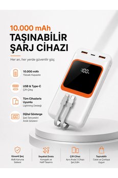 Eco Lounge 10.000 Mah Bataryalı, Dijital Göstergeli Taşınabilir Powerbank