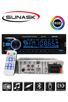 SUNASK P.125 Çift Usb Girişli Bluetooth Oto Teyp Araba Teybi Radyo Usb Sd Aux Teyp Amfi Çıkışlı 4x55 Watt