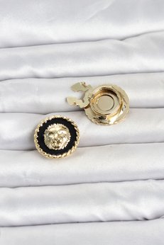 Evimdeyokyok Aslan Model Gold Renk Düğme Veya Manşet Broşu Tj-Br488