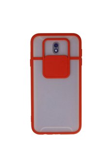 Ethab Ticaret Glb-Stl41414 Samsung Galaxy J7 Pro / J730 Kılıf Palm Buzlu Kamera Sürgülü Silikon - Kırmızı