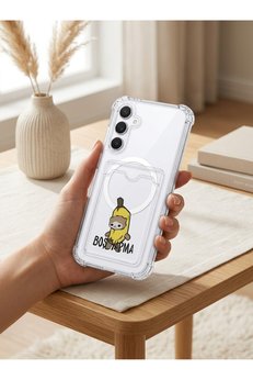 Ethab Giyim Samsung Galaxy A17 Boş Yapma Muz Detaylı Kart Bölmeli Şeffaf Telefon Kılıfı - Glst9052-1941