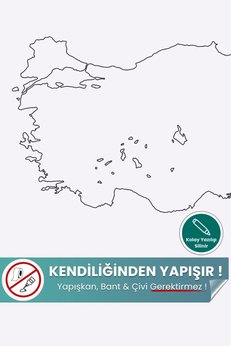 Pi Papers Dilsiz Türkiye Haritası - Yapışkansız Tutunma Ve Yaz-sil Özellikli Akıllı Kağıt