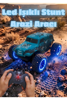 Boratila Toys 1:18 Ölçek Led Işıklı Şarjlı Off-Road 360 Derece Dönebilen Stunt Car Uzaktan Kumandalı Canavar Araba