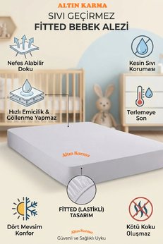 Altın Karma 70X140 Cm Sıvı Geçirmez Micro Fitted Alez Bebe Çocukyatak Koruyucu Alez