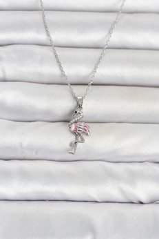 Evimdeyokyok 316L Çelik Zincir Gümüş Renk Flamingo Model Kadın Kolye Tj-Bko11107