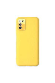 Evimdeyokyok Samsung Galaxy A03S Kılıf Lansman Glass Kapak - Sarı