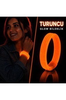 Evimdeyokyok Turuncu Kalın Glow Bileklik – Kırılarak Yanan Parti Ve Festival Bilekliği