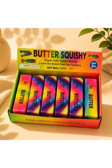Gezinfini Hediyelik Butter squishy rainbow slow rising 1 adet | sukuşi Yavaş Yükselir viral tereyağ skuşi Gökkuşağı desenli | Renk rastgele gönderim yapılır.