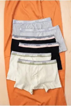Elixunder 6'lı Karışık Saf Pamuklu Erkek Boxer Terletmez Nefes Alabilen Pamuklu Boxer