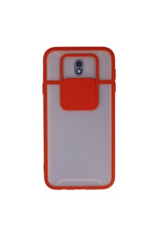 Evimdeyokyok Samsung Galaxy J7 Pro / J730 Kılıf Palm Buzlu Kamera Sürgülü Silikon - Kırmızı
