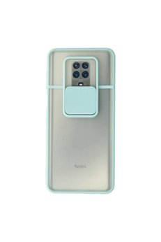Evimdeyokyok Xiaomi Redmi Note 9 Pro Kılıf Palm Buzlu Kamera Sürgülü Silikon - Turkuaz