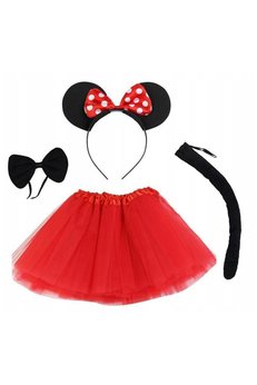 Evimdeyokyok Minnie Mouse Kostüm Seti Etek Taç Kuyruk Papyon Gösteri Seti