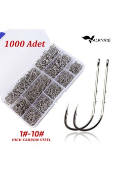 valkyrie 1000 Adet Olta İğnesi Seti 1#-10# – Yüksek Karbon Çelik Halkalı Göz Keskin Uç Profesyonel Balıkçı İğnesi