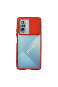 Evimdeyokyok Xiaomi Poco F3 Kılıf Palm Buzlu Kamera Sürgülü Silikon - Kırmızı