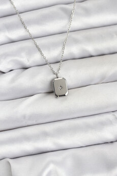 Evimdeyokyok 316L Çelik Zincir Gümüş Renk Minimal Kutup Yıldızı Model Kadın Kolye Tj-Bko10684