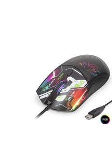 Evimdeyokyok Mouse 7200 Dpi Rgb Geometrik Desenli - Siyah G306B