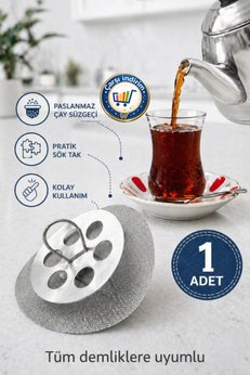 nistabolje 1 Adet Demlik Süzgeci Paslanmaz Çelik Söktak Çaydanlık İçi Çay Süzgeç Dayanıklı Pratik