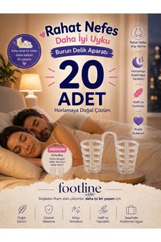footlıne foot healthly Horlama Önleyici Burun Filesi 20 Adet Burun Içi Silikon Aparat Steril Tasima Kutulu