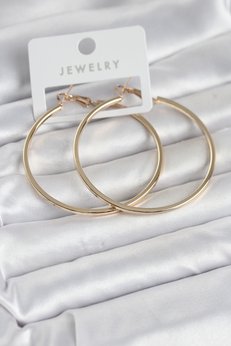Evimdeyokyok Gold Renk Pirinç Köşeli Kenar Halka 54 Mm Kadın Küpe Tj-Bkp11767
