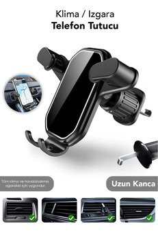 mimtec Izgara Telefon Tutucu - 360 Dönebilen Kancalı Tüm Telefonlara Uyumlu Araç İçi Telefon Tutucu