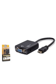 Evimdeyokyok Mini Hdmi To Vga Ses Çıkışlı Görüntü Dönüştürücü - Siyah Hdx7762