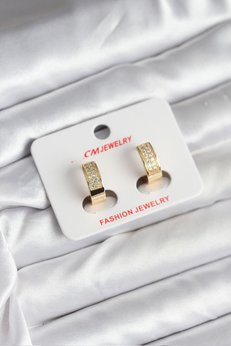 Clariss 14K Gold Renk Kaplama Zirkon Taşlı Halka Cm Kadın Küpe 5886