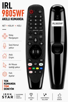LG Akıllı TV kumandası / Universal akıllı kumanda / Smart TV kumandası / televizyon kumandası / Android TV uyumlu kumanda / oled kumanda / qled kumanda / qned kumanda / IRL9805WF