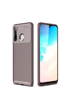 Evimdeyokyok Samsung Galaxy A21 Kılıf Auto Focus Karbon Kapak - Kahverengi