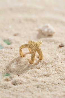Evimdeyokyok Gold Renk Deniz Yıldızı Model Kadın Yüzük Tj-Byk4206