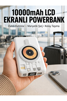 Altaylar Lcd Göstergeli Manyetik Powerbank Type C Usb Girişli Yeni Nesil