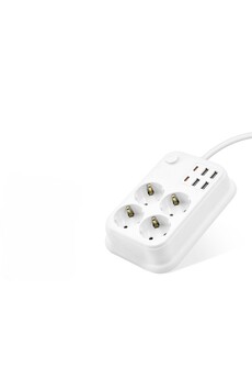 Evimdeyokyok Topraklı Termal Akım Korumalı Uzatma Kablosu Anahtarlı 4 Priz 4 Usb 2 Type-C 2 M Beyaz Sh4629