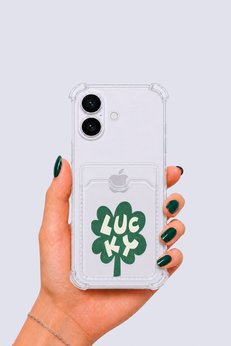 Eco Lounge İphone 16 Kartlıklı Lucky Yonca Desenli Kılıf