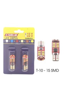 Alkan Mb Üniversal Park Ampulu Canbus 15 Letli Turuncu Led 12V T10 20W Fiber Gövdeli