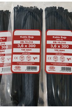 NEXTRA 3.6X300 Plastik Cırt Kelepçe Kablo Bağı Siyah 100'Lu Paket