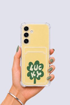 Ethab Giyim Samsung Galaxy S24 Fe Kartlıklı Lucky Yonca Desenli Kılıf - Glst2712-8877