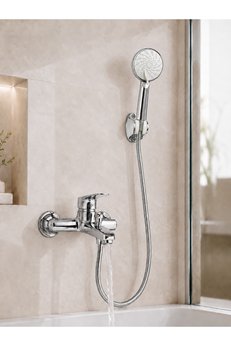Flextail Krom Banyo Bataryası Duş Seti Mafsallı El Duşu Sıcak Soğuk Mix Musluk ve Duş Başlığı Set