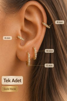 Sacce Scarves&Accessories Zirkon Taşlı Halka Piercing Tragus Helix Conch Kıkırdak Tek Adet Minimal