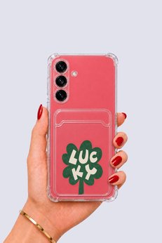 Ethab Giyim Samsung Galaxy S25 Kartlıklı Lucky Yonca Desenli Kılıf - Glst8290-1826
