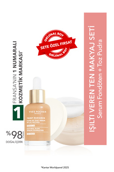 Yves Rocher Işıltı Veren Ten Makyaj Seti- Serum Fondöten 30ml & Toz Pudra 8.5 g- Pembe 100