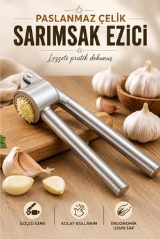 Kitchen Beauty Paslanmaz Hazneli Sarımsak Ezici Koncıs